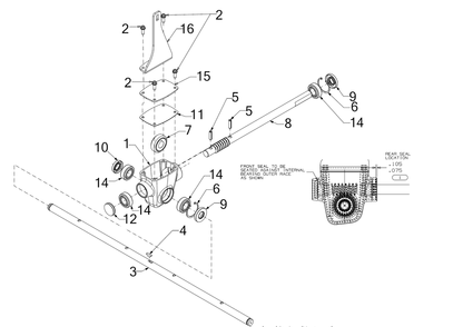 Auger Gearbox Assembly Diagram and Parts List for 2X30-INCHMAX (31AH8JVSB10)(2023) Cub Cadet Snow Blower